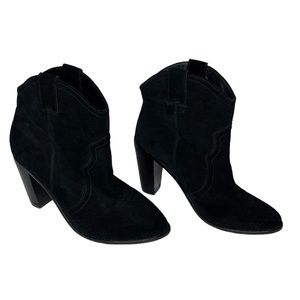 JOIE Genuine Leather Suede Pull On Western Style Ankle Bootie Sz 40 (US 10)